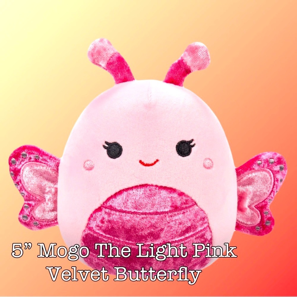Squishmallows Pink Velvet Detail Butterfly Mogo​